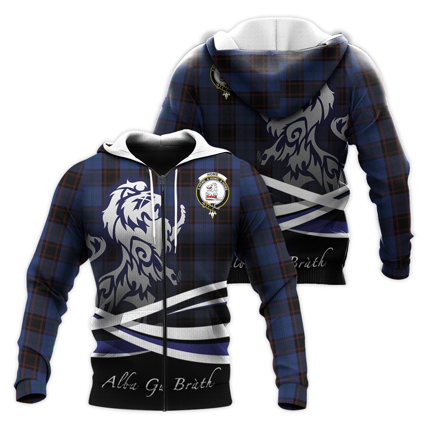 Printivon Home Hume Tartan Scottish Lion Hoodie