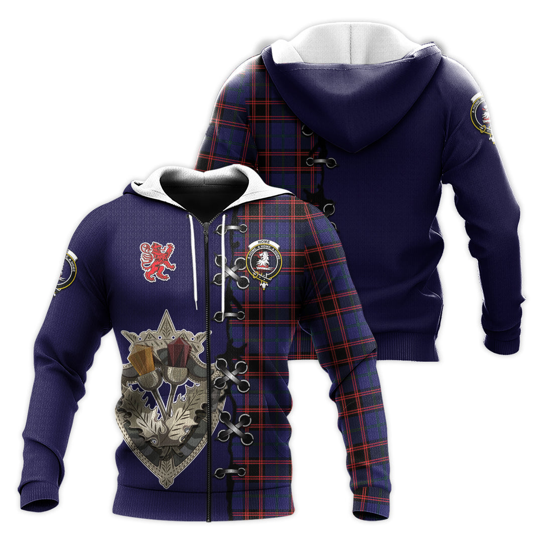 Printivon Home Modern Tartan Hoodie Lion Rampant And Celtic Thistle Style