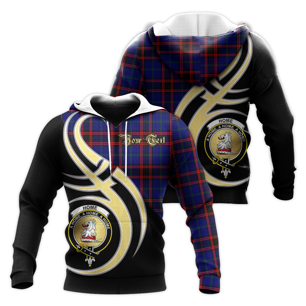 Printivon Home Modern Clan Believe In Me Crest Tartan Knitted Hoodie Custom Your Text