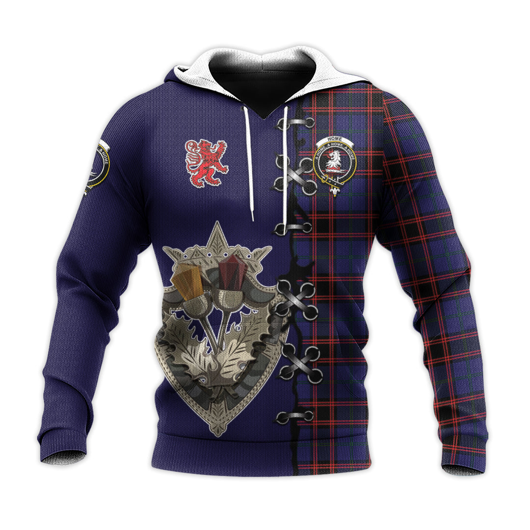 Printivon Home Modern Tartan Hoodie Lion Rampant And Celtic Thistle Style