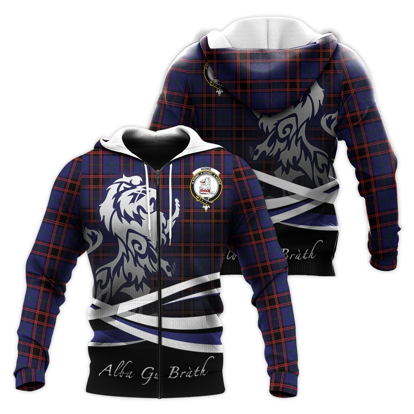 Printivon Home Modern Tartan Scottish Lion Hoodie