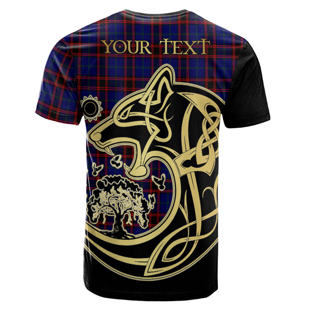 Printivon Home Modern Crest Celtic Wolf Tartan T Shirt Custom Your Text