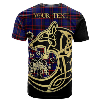 Printivon Home Modern Crest Celtic Wolf Tartan T Shirt Custom Your Text