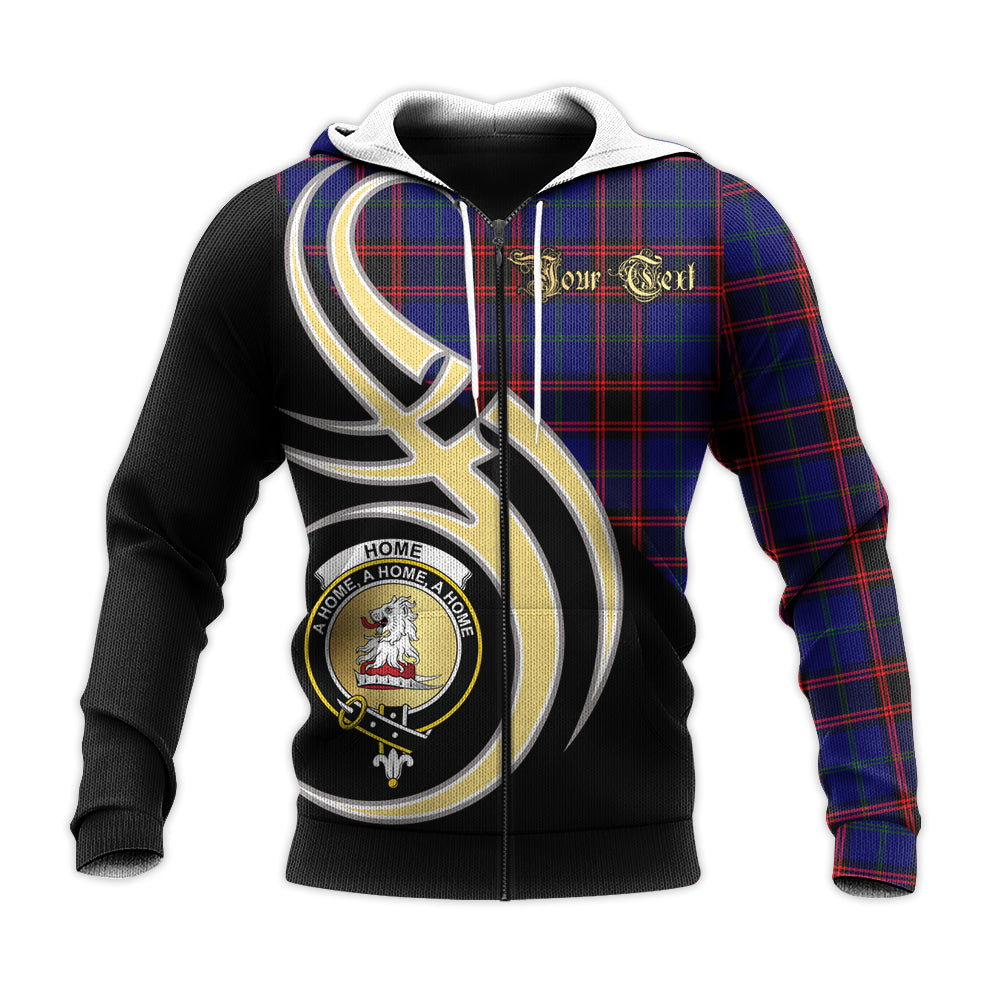 Printivon Home Modern Clan Believe In Me Crest Tartan Knitted Hoodie Custom Your Text