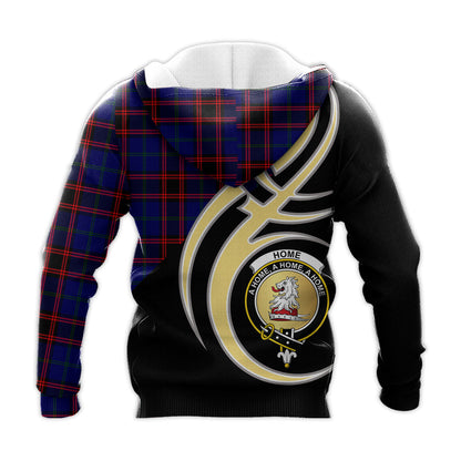 Printivon Home Modern Clan Believe In Me Crest Tartan Knitted Hoodie Custom Your Text