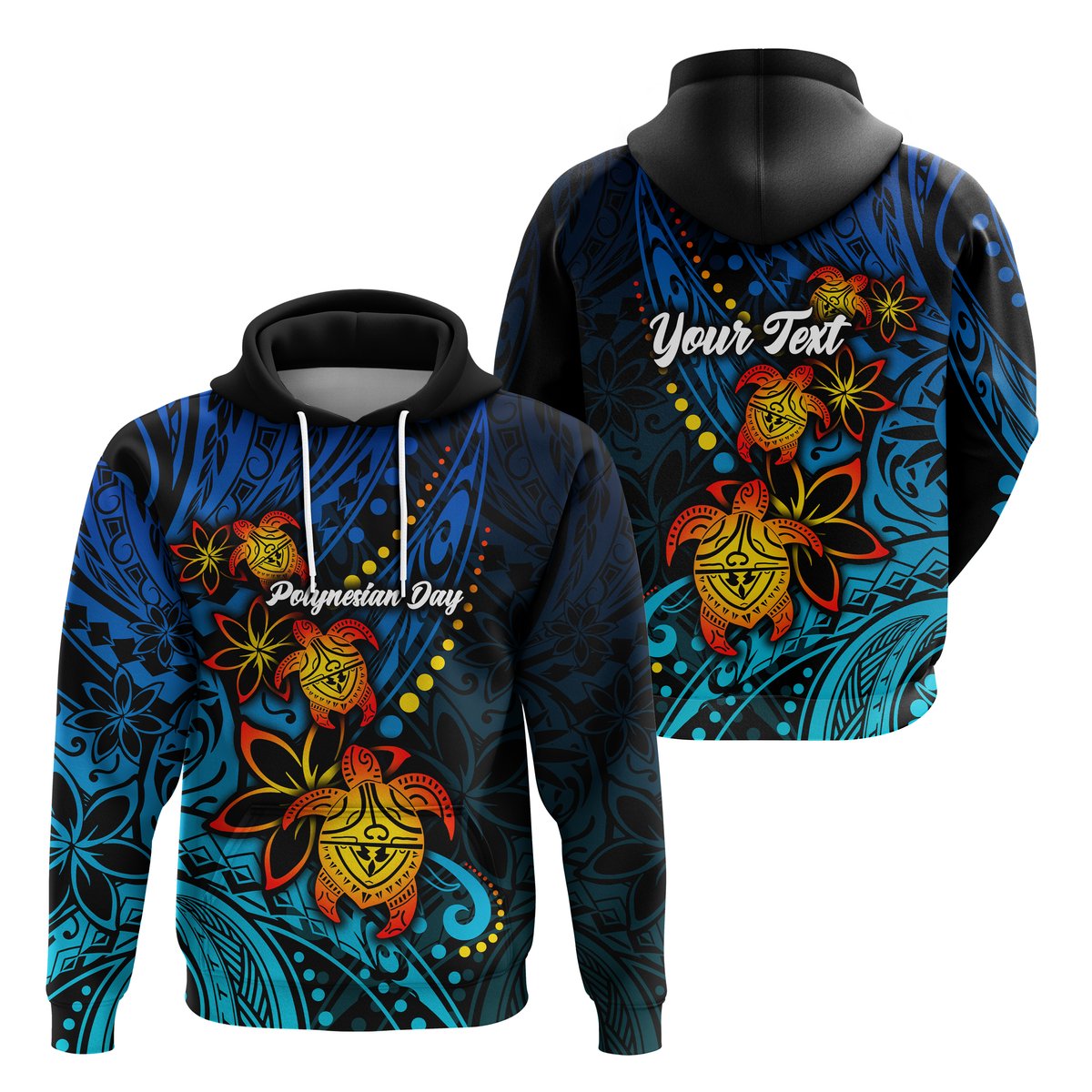 ( Personalised) Polynesian Day Hoodie Turtle Style