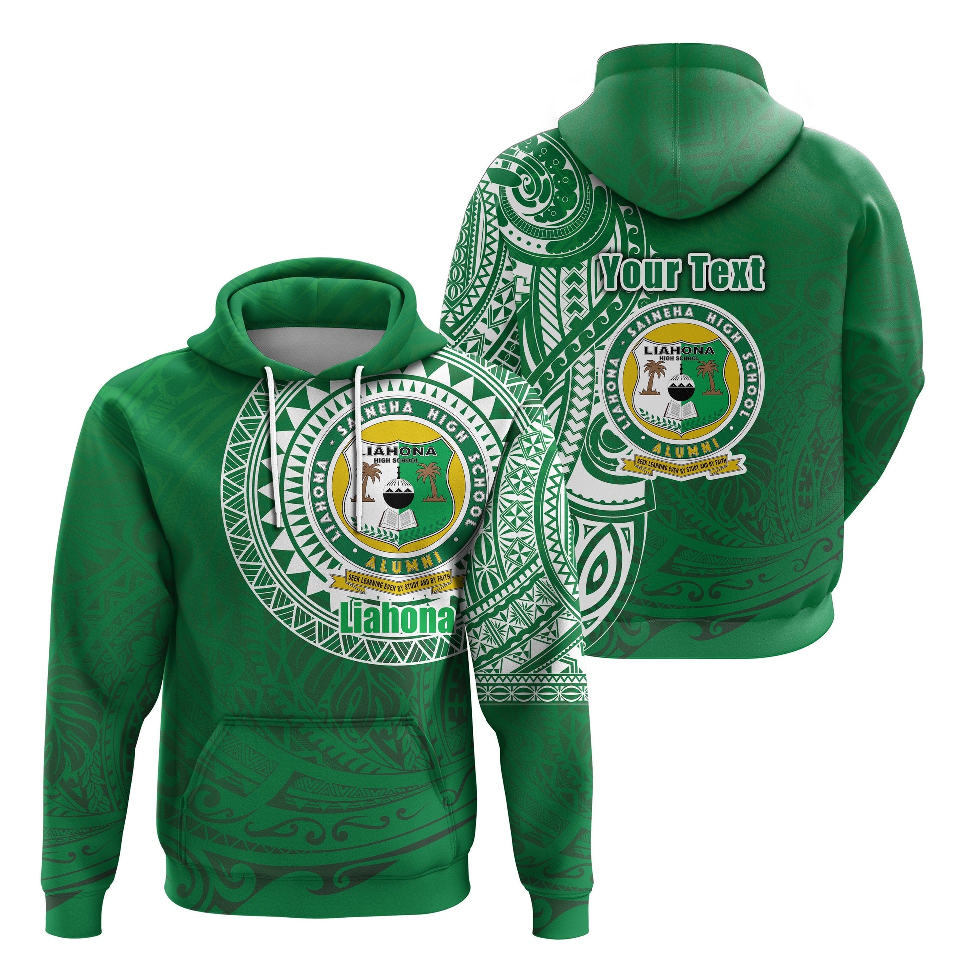 Custom Text Liahona Tonga Hoodie Polynesian Free Style