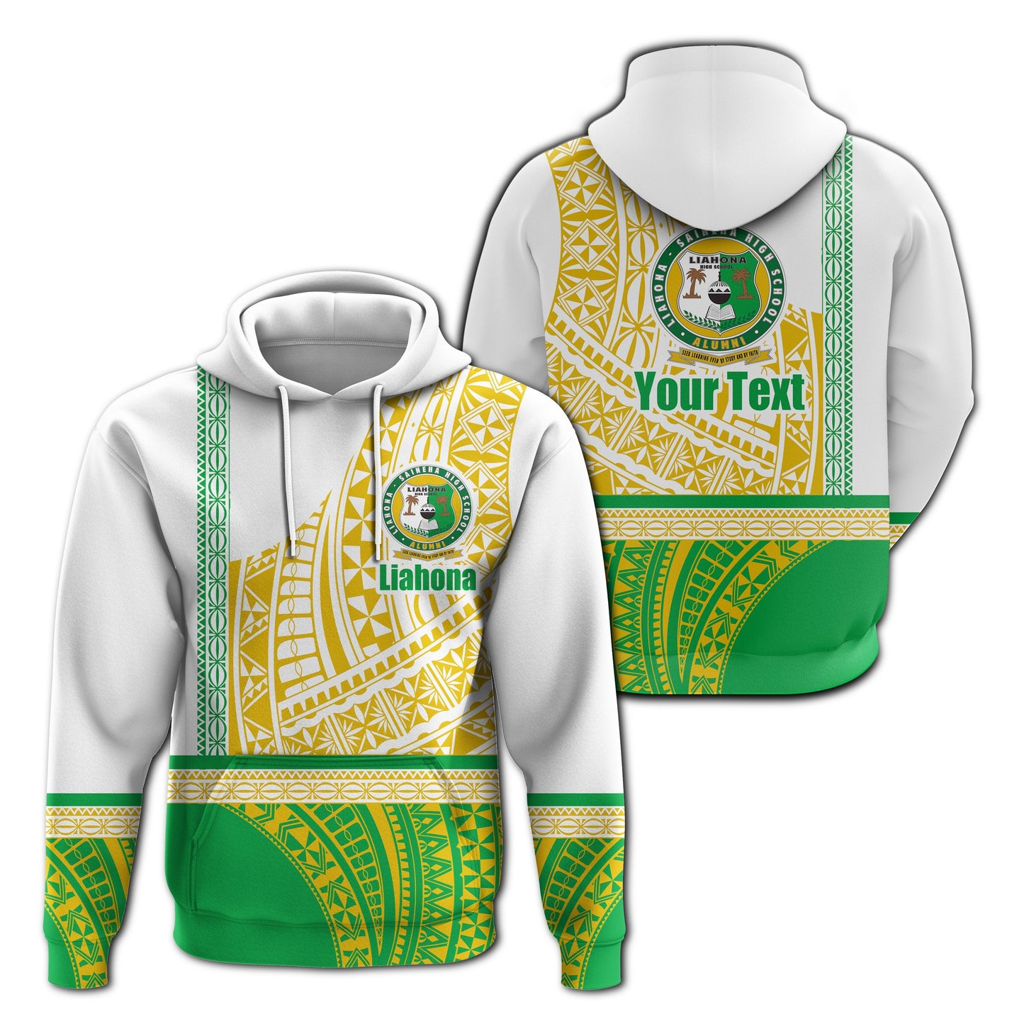 Custom Text Liahona Tonga Hoodie Polynesian Traditional Style