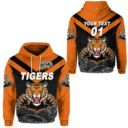 ( Personalised) Papua New Guinea Lae Snax Tigers Hoodie Rugby Original Style Black, Text And Number