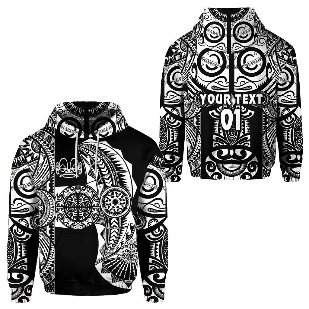 ( Personalised) Marquesas Islands Hoodie Marquesan Tattoo Original Style Black