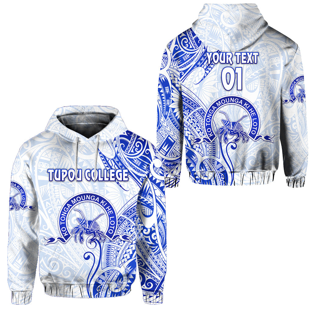 ( Personalised) Tonga Tupou College Hoodie Simple Vibes White, Text And Number