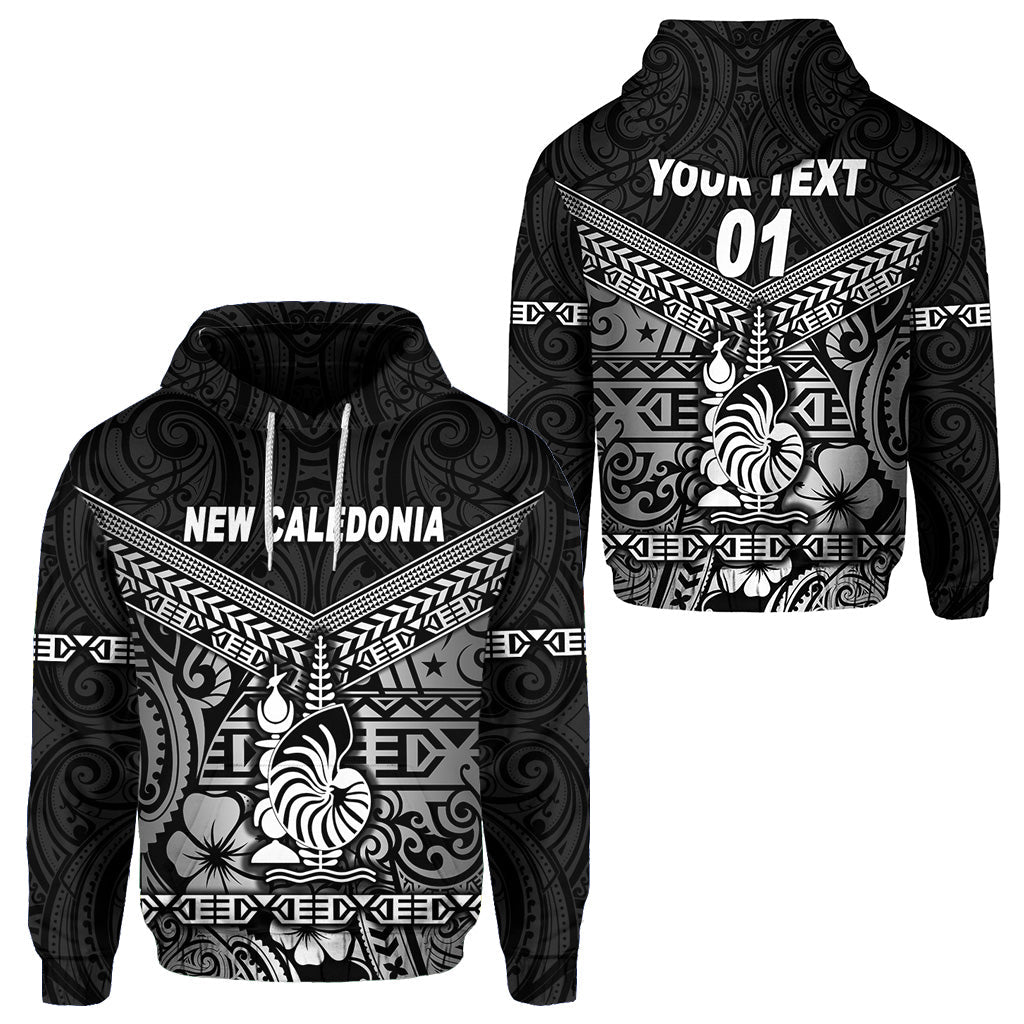 Custom Text New Caledonia Hoodie Simple Style Black