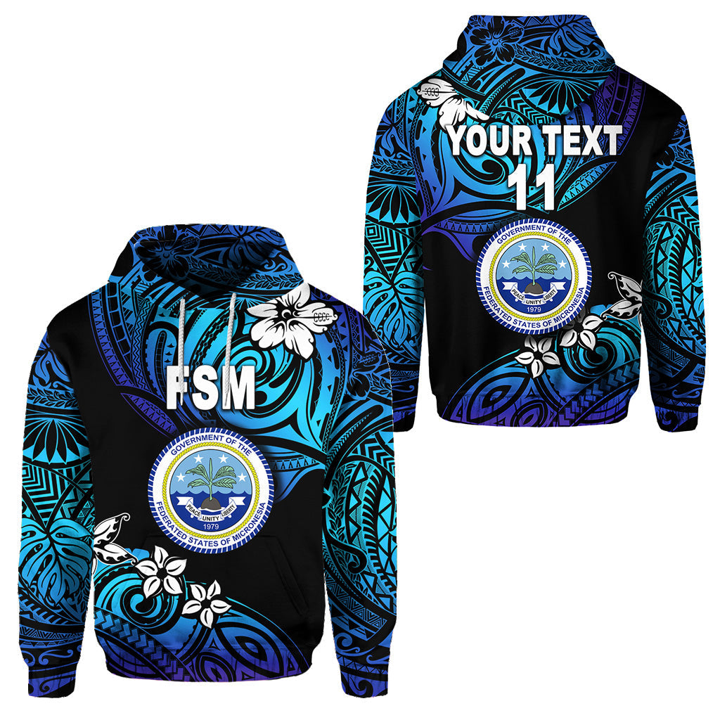 ( Personalised) Federated States of Micronesia Hoodie Unique Vibes Blue