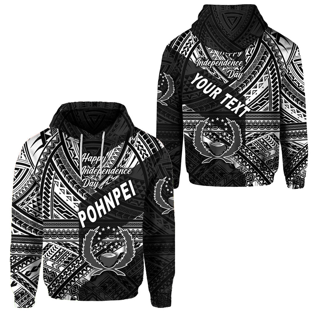( Personalised) FSM Pohnpei Hoodie Happy Independence Day Original Vibes Black