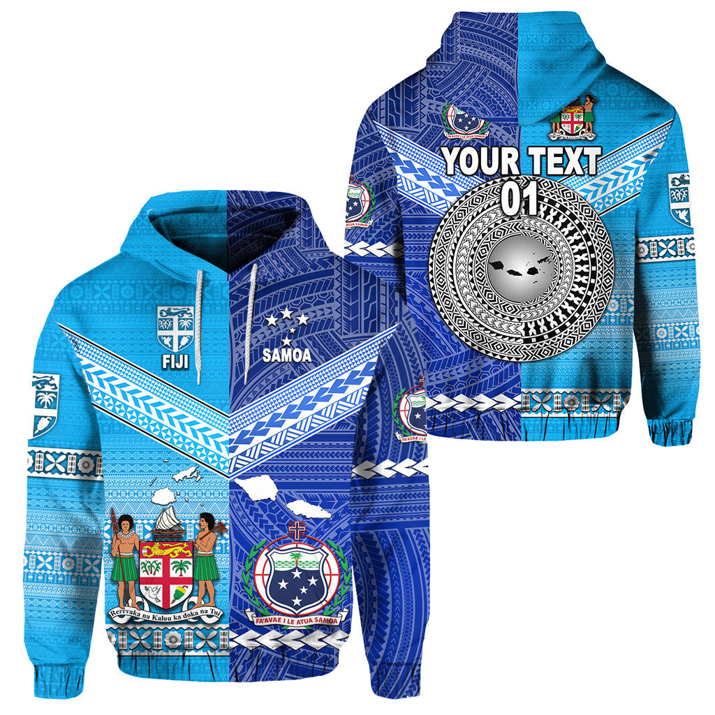 Custom Text Fiji and Samoa Hoodie Together, Custom Text And Number
