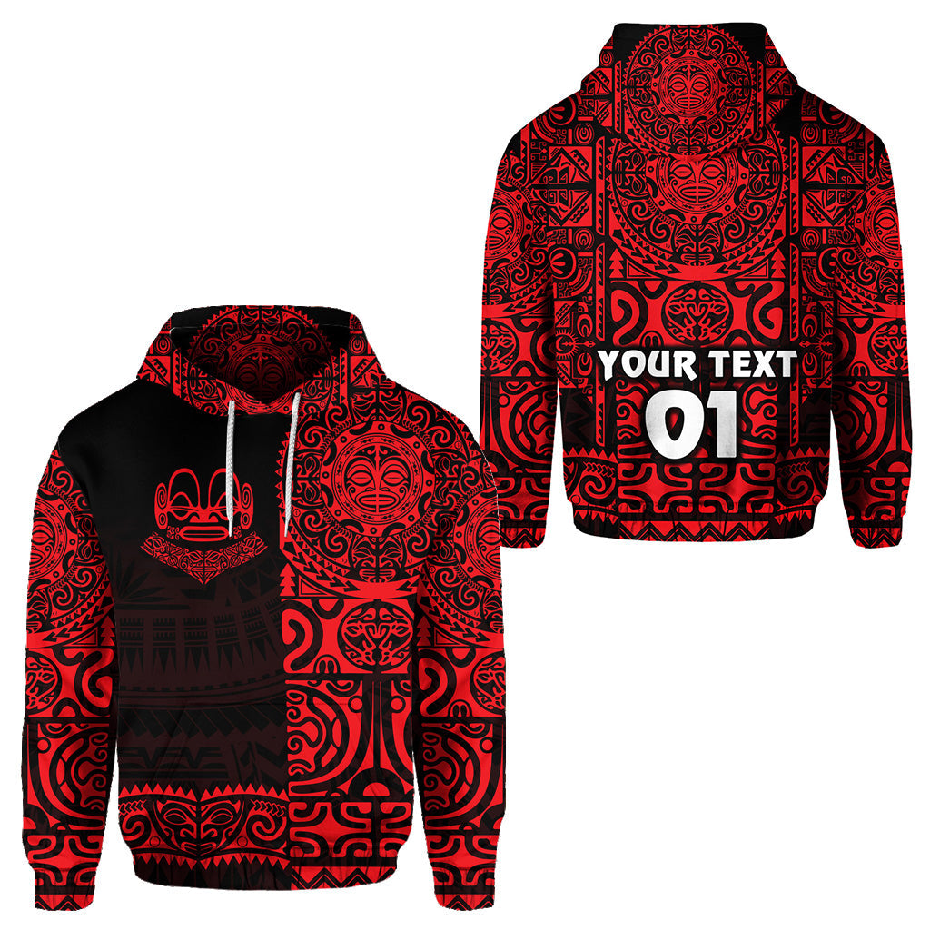 ( Personalised) Marquesas Islands Hoodie Marquesan Tattoo Unique Style Red