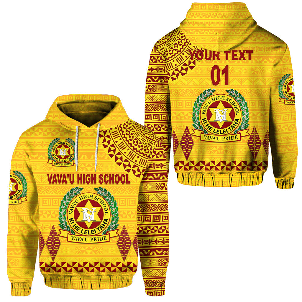 Custom Text Tonga Vava'u High School Hoodie Simple Style Yellow, Custom Text And Number