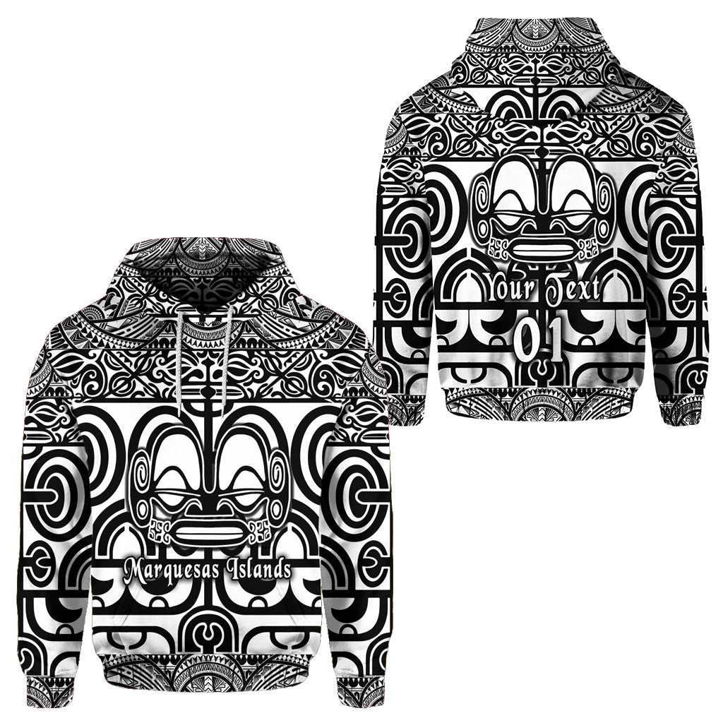 ( Personalised) Marquesas Islands Hoodie Marquesan Tattoo Simple Style Black