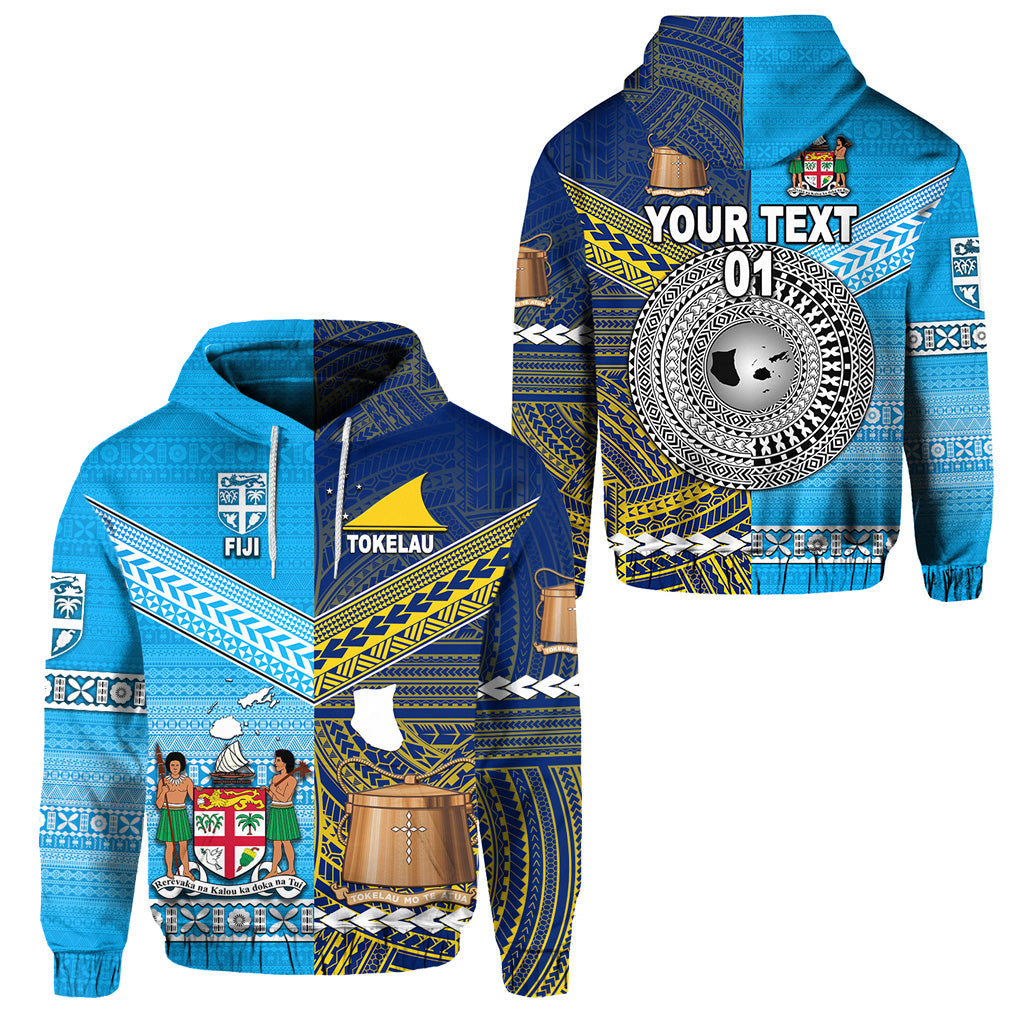 ( Personalised) Fiji and Tokelau Hoodie Together, Text And Number