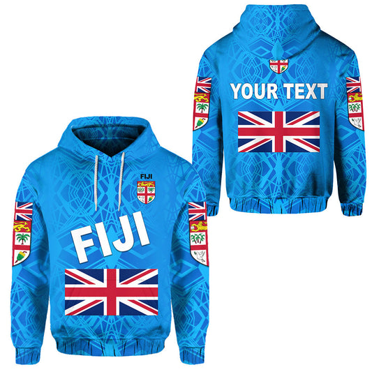 Custom Text Fiji Day Hoodie Flag Vibes