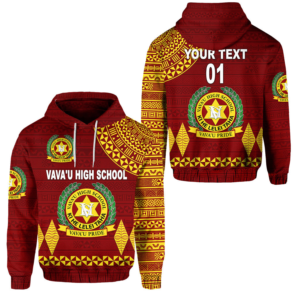 Custom Text Tonga Vava'u High School Hoodie Simple Style Maroon, Custom Text And Number