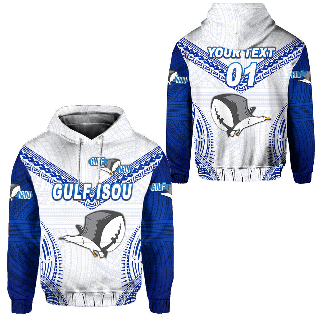 ( Personalised) Papua New Guinea PRK Gulf Isou Hoodie Rugby Original Style White, Text And Number