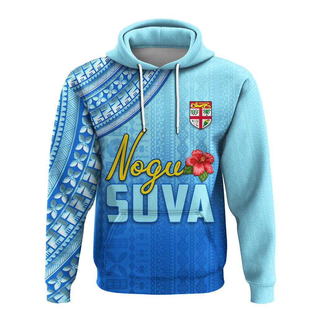 Nogu Suva Rugby Fiji Hoodie Tapa Blue