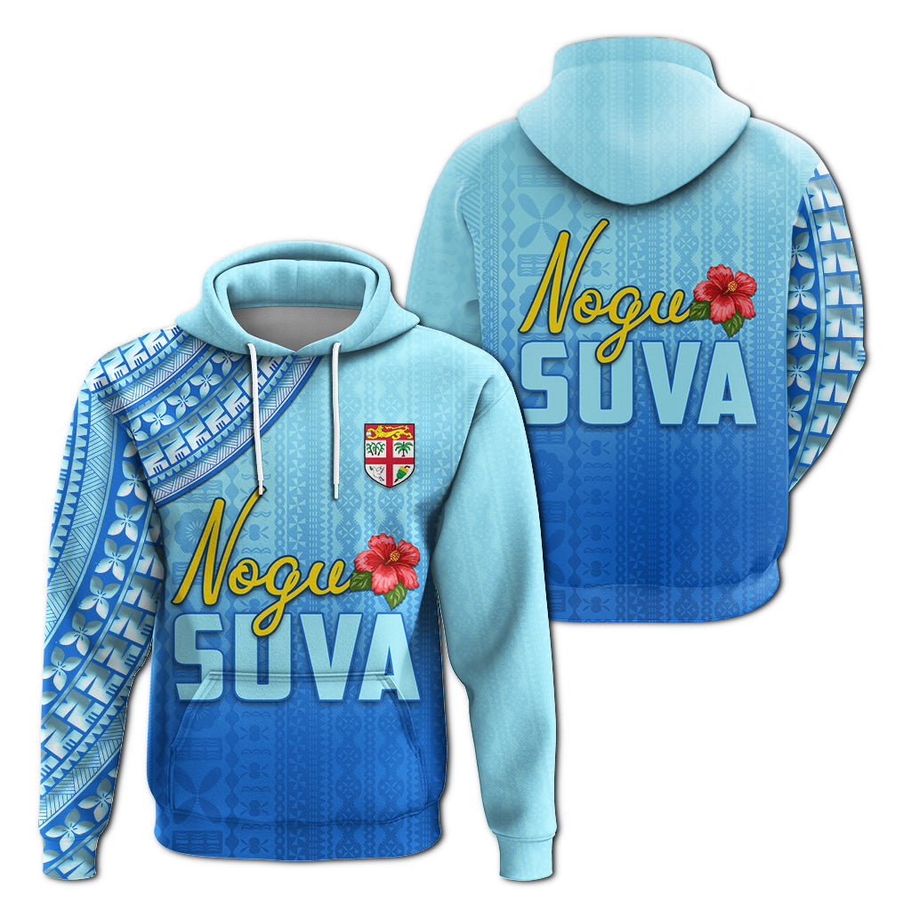 Nogu Suva Rugby Fiji Hoodie Tapa Blue