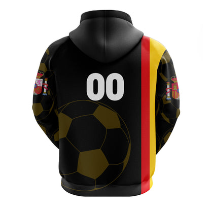Custom Spain Football 2021 Zip Hoodie Simple Style