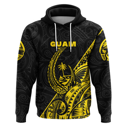 ( Personalised) Guam Rugby Hoodie Polynesian Patterns Style Yellow