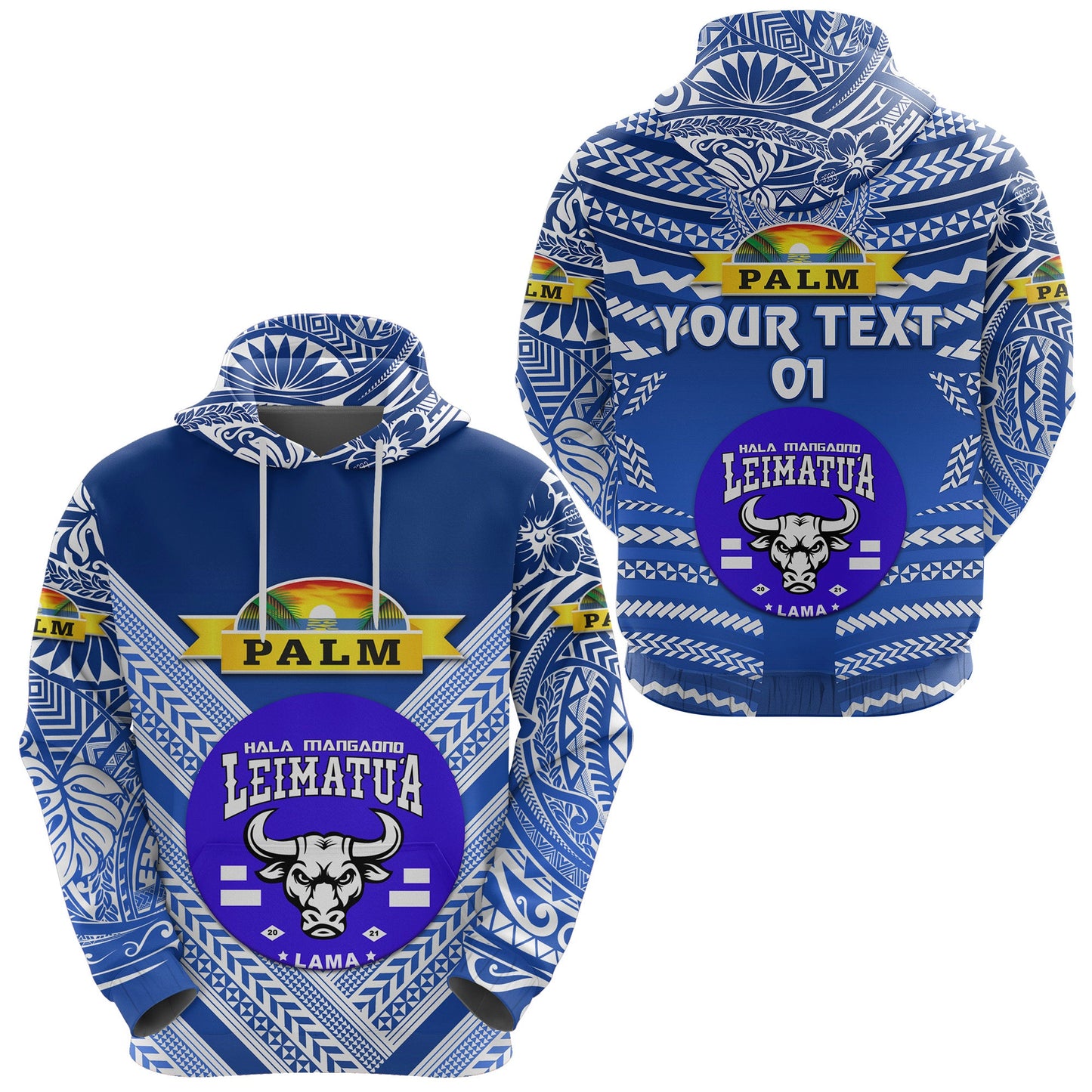 ( Personalised) Mate Ma'a Tonga Hoodie Leimatu'a Bulls Creative Style Blue NO.1, Text And Number