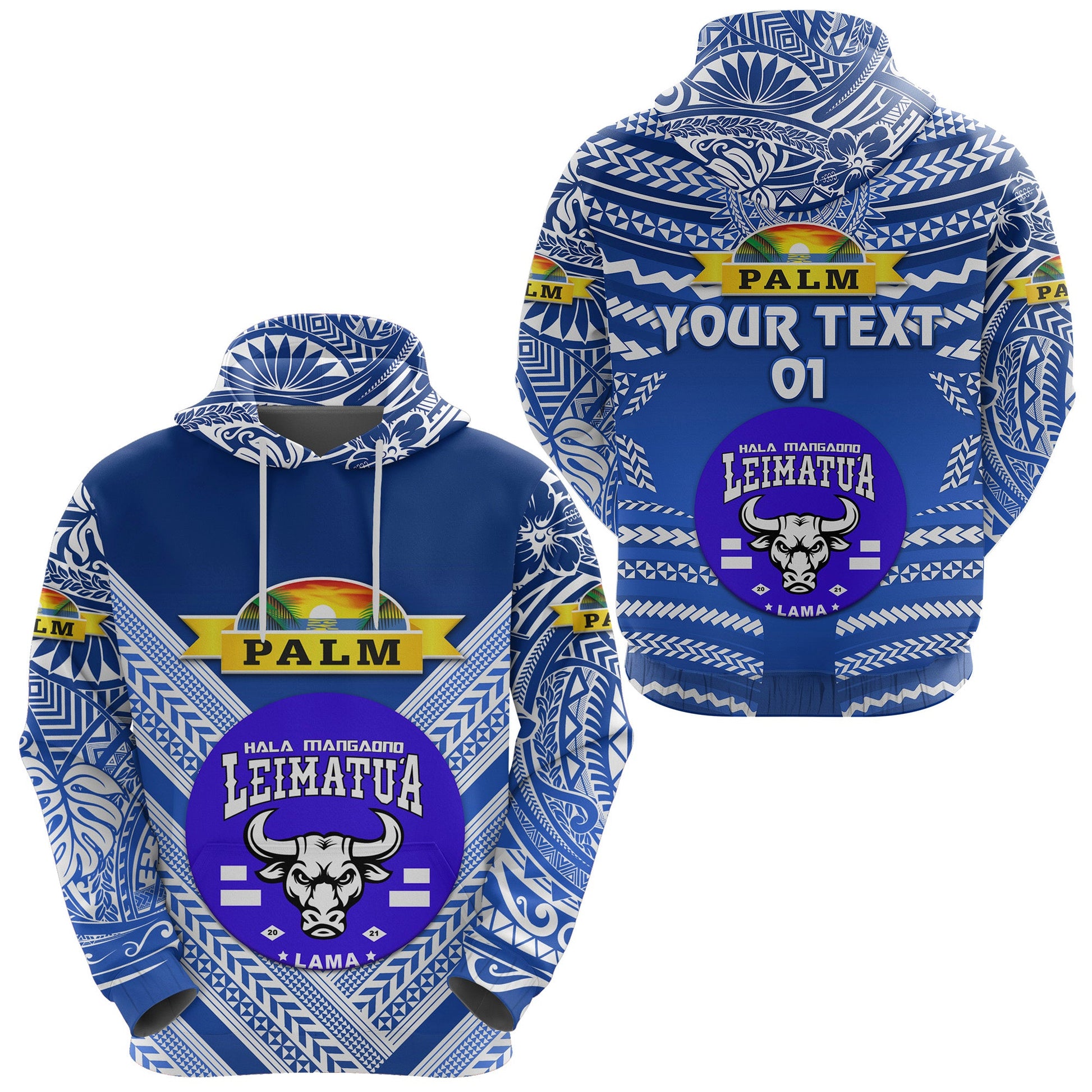 ( Personalised) Mate Ma'a Tonga Hoodie Leimatu'a Bulls Creative Style Blue NO.1, Text And Number