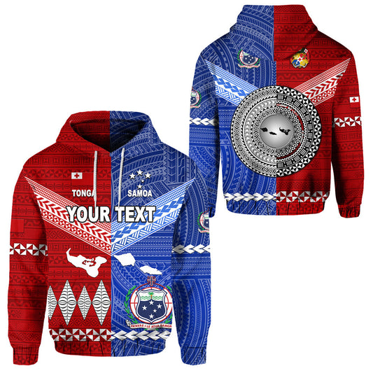 Custom Text Tonga And Samoa Together Hoodie Unique Style