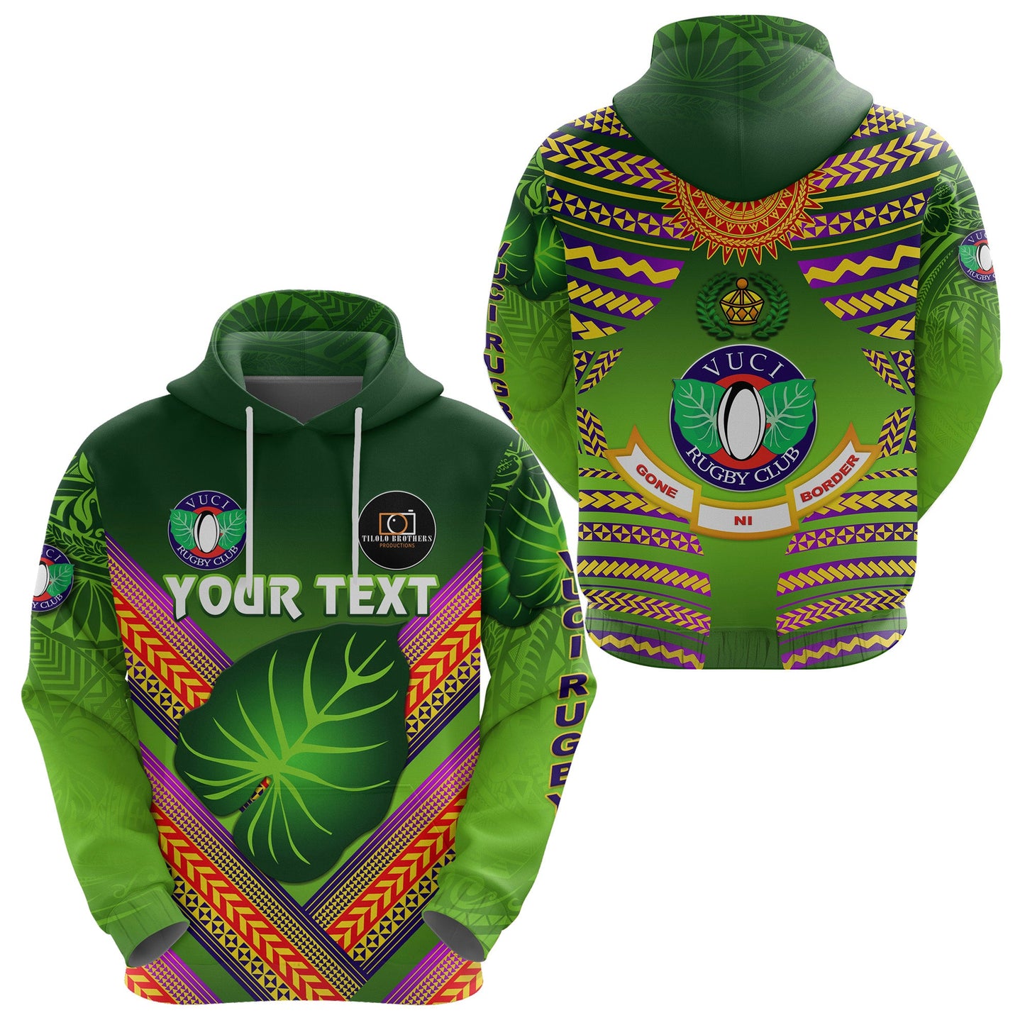 ( Personalised) Fiji Vuci Rugby Club Hoodie Creative Style Green