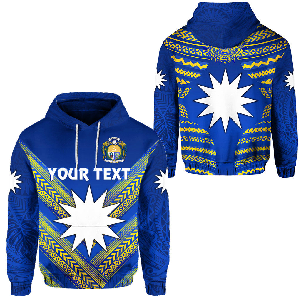( Personalised) Nauru Polynesian Flag Hoodie Creative Style Blue
