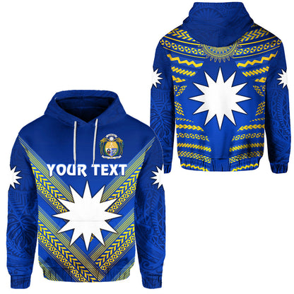 ( Personalised) Nauru Polynesian Flag Hoodie Creative Style Blue