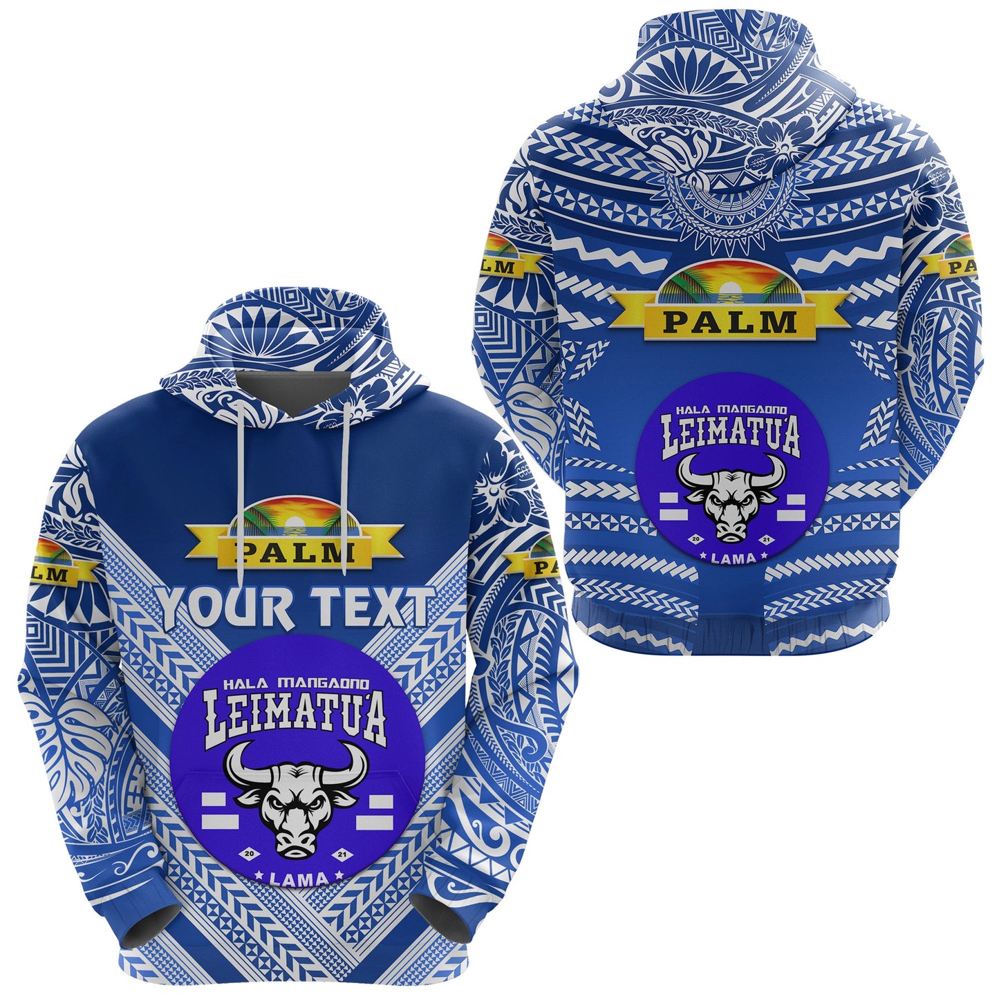 ( Personalised) Mate Ma'a Tonga Hoodie Leimatu'a Bulls Creative Style Blue NO.1