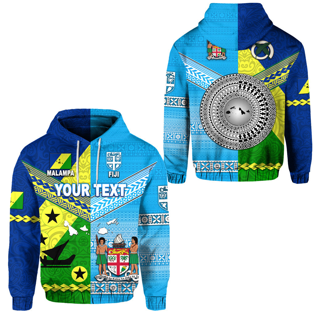 Custom Text Vanuatu Malampa Province And Fiji Hoodie Together
