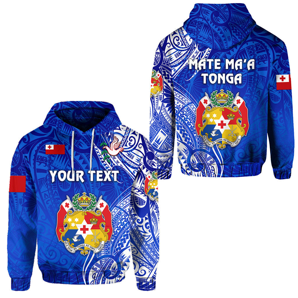 ( Personalised) Tonga Coat Of Arms Hoodie Simple Vibes Blue