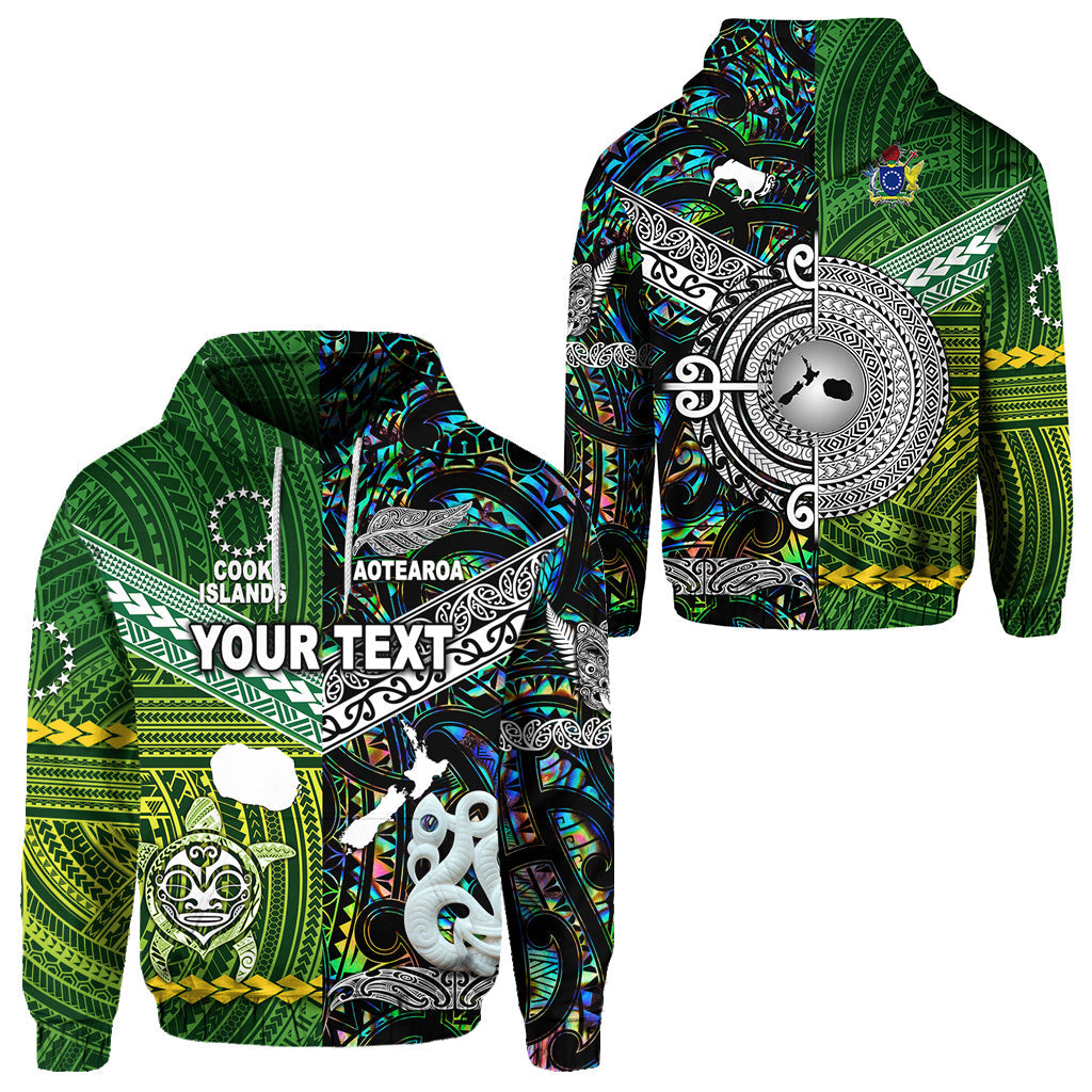 ( Personalised) New Zealand Maori Aotearoa Hoodie Cook Islands Together Paua Shell