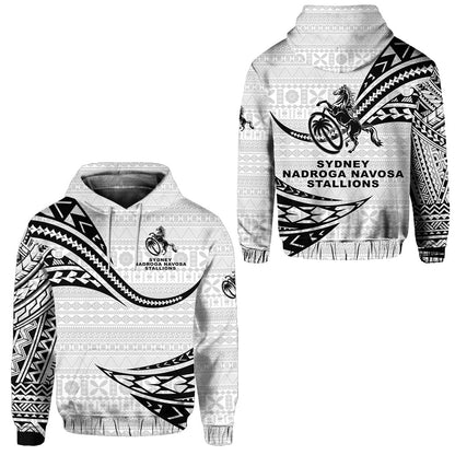 Fiji Rugby Hoodie Sydney Nadroga Navosa Stallions Unique Version White