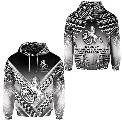 Fiji Rugby Hoodie Sydney Nadroga Navosa Stallions Creative Style Gradient Black