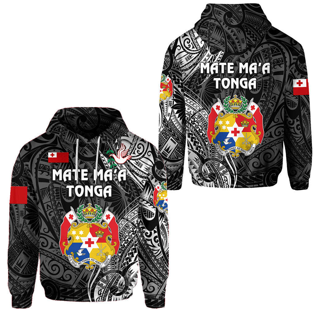 Tonga Coat Of Arms Hoodie Simple Vibes Black