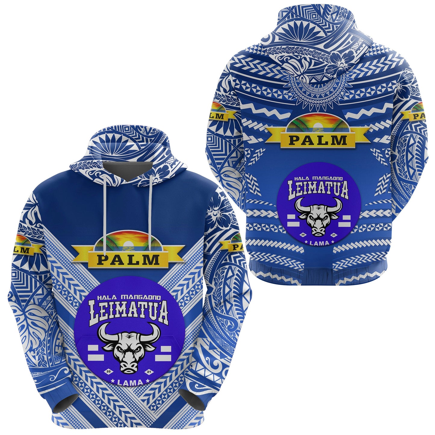 Mate Ma'a Tonga Hoodie Leimatu'a Bulls Creative Style Blue NO.1