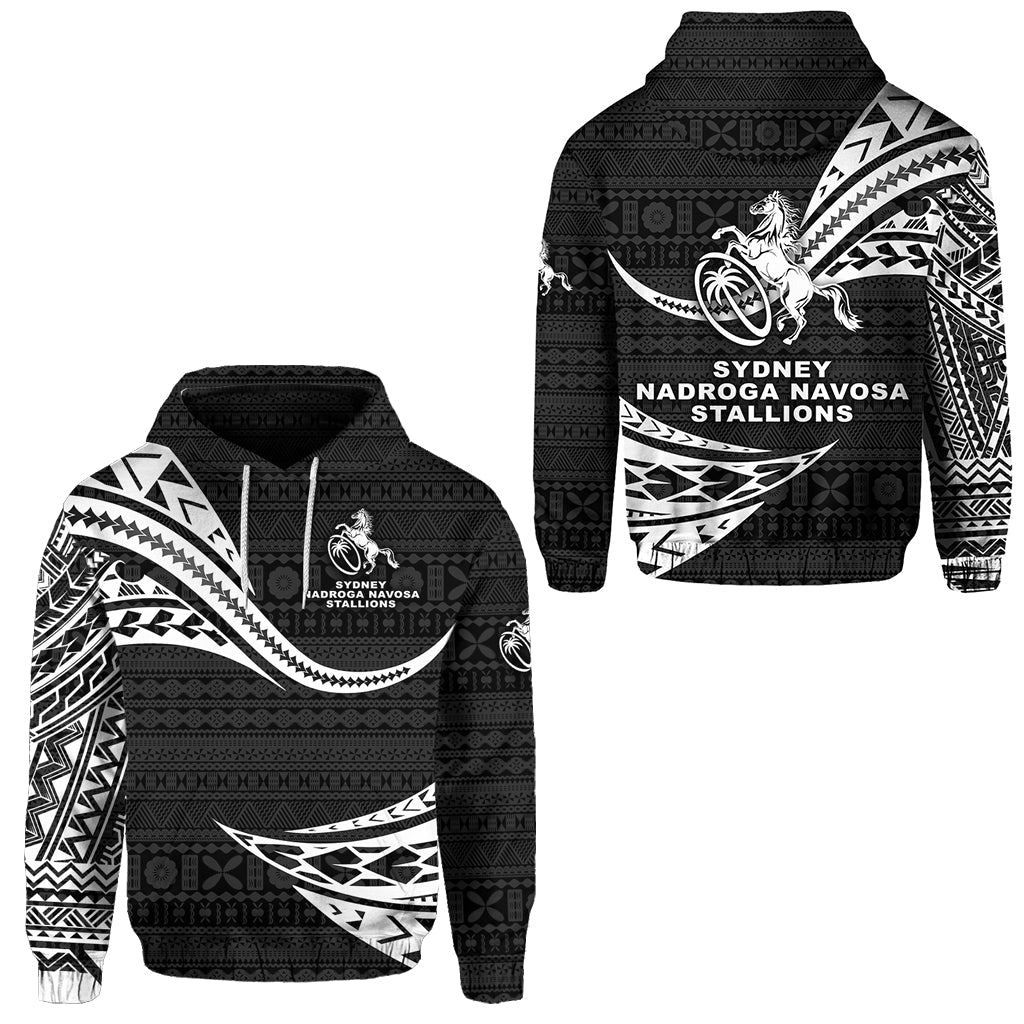 Fiji Rugby Hoodie Sydney Nadroga Navosa Stallions Unique Version Black