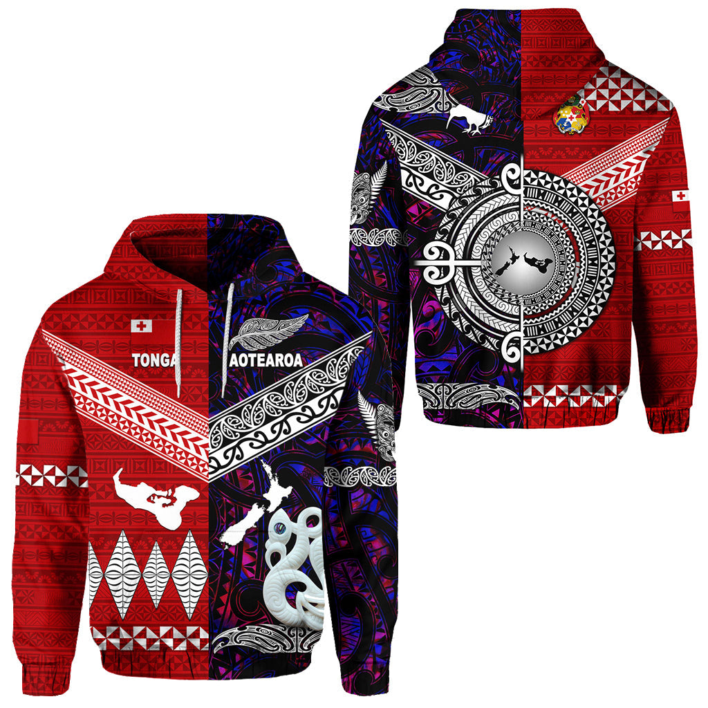 New Zealand Maori Aotearoa Tonga Polynesian Together Hoodie Purple