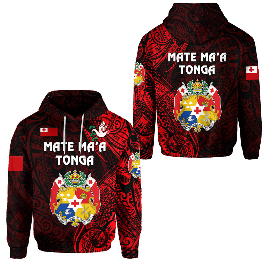 Tonga Coat Of Arms Hoodie Simple Vibes Red