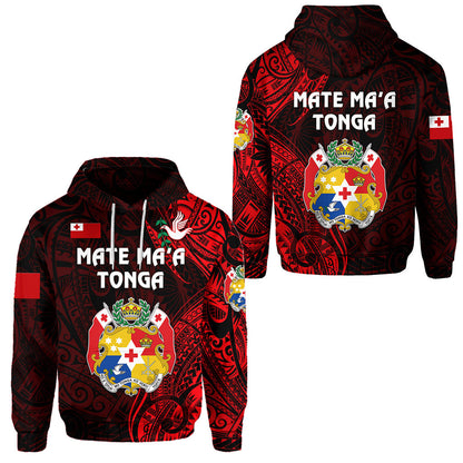 Tonga Coat Of Arms Hoodie Simple Vibes Red