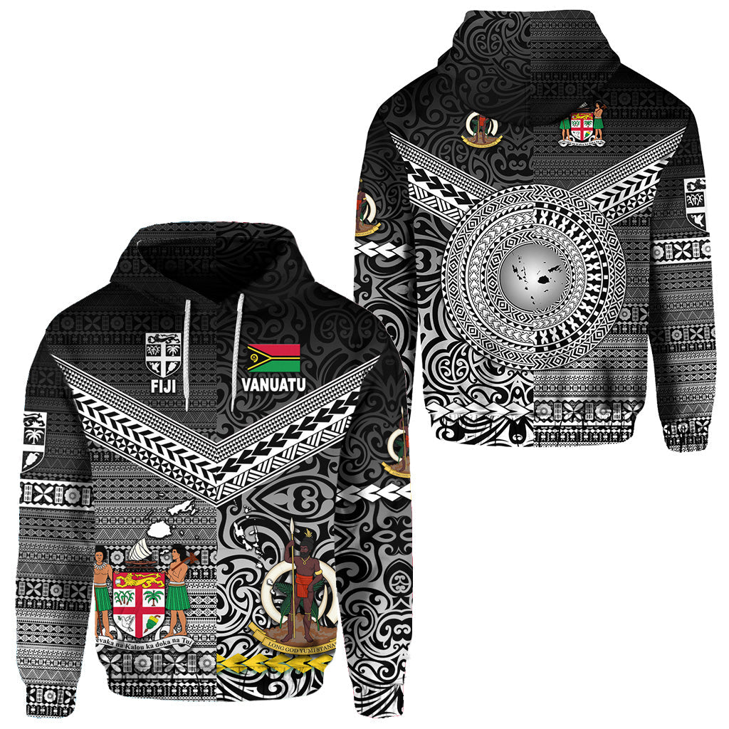 Vanuatu And Fiji Hoodie Together Black