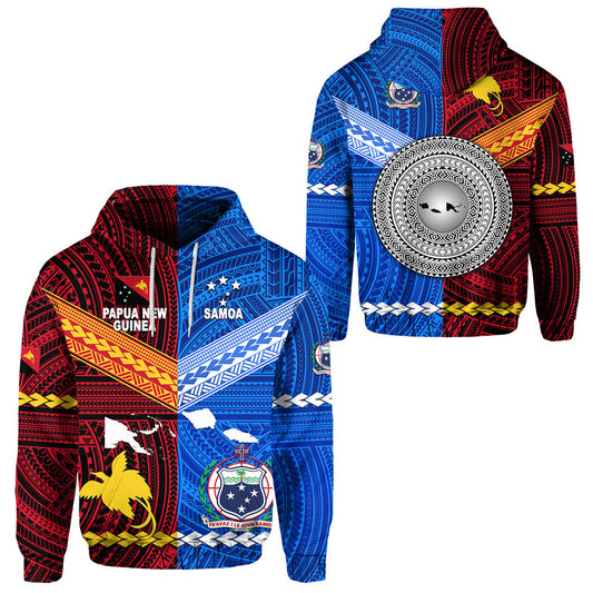 Papua New Guinea And Samoa Together Hoodie
